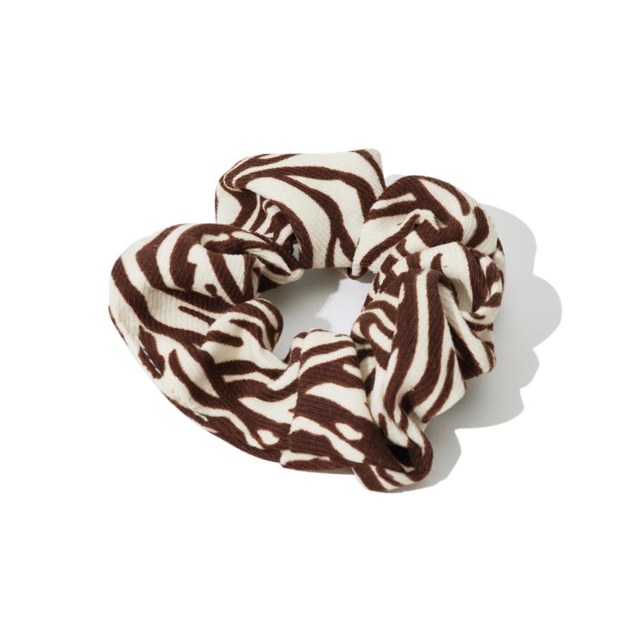 Stripey Zebra Scrunchy in Cocoa