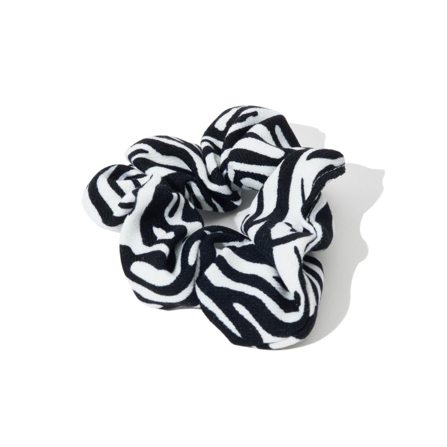 Stripey Zebra Scrunchy in Black