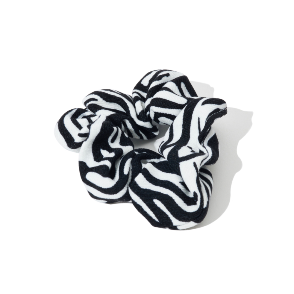 Stripey Zebra Scrunchy in Cocoa