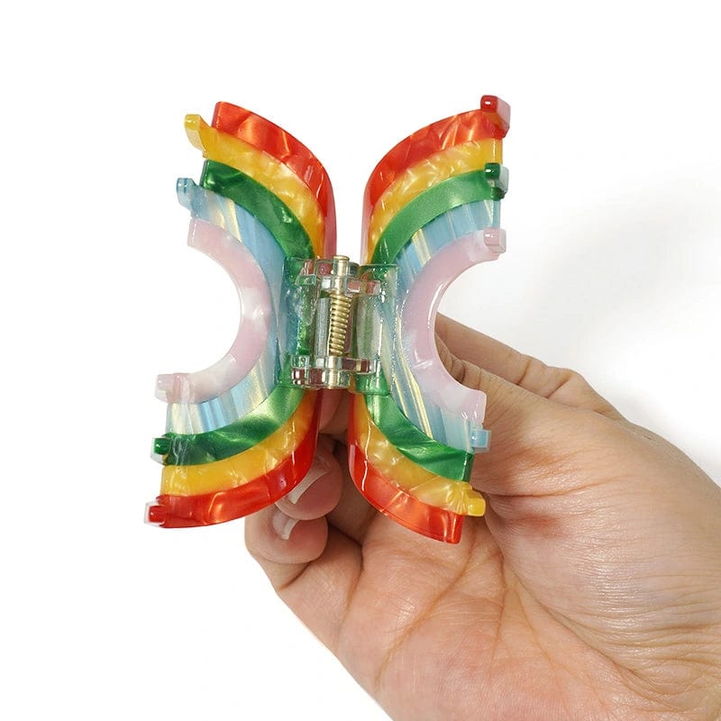 Rainbow Semicircle Barrette Hair Claw