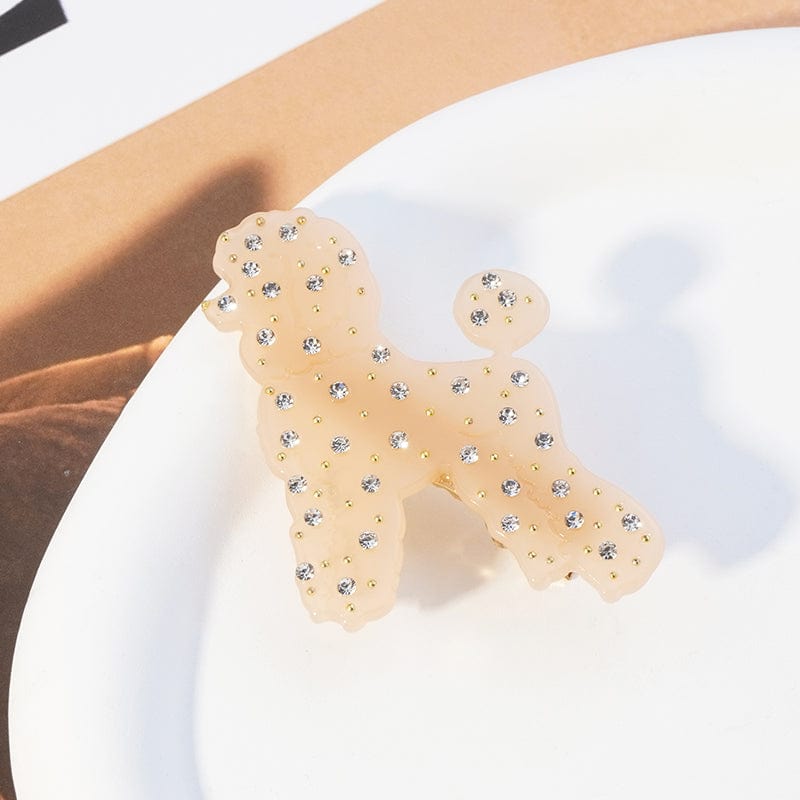 Diamond Poodle Dog Hair Clip