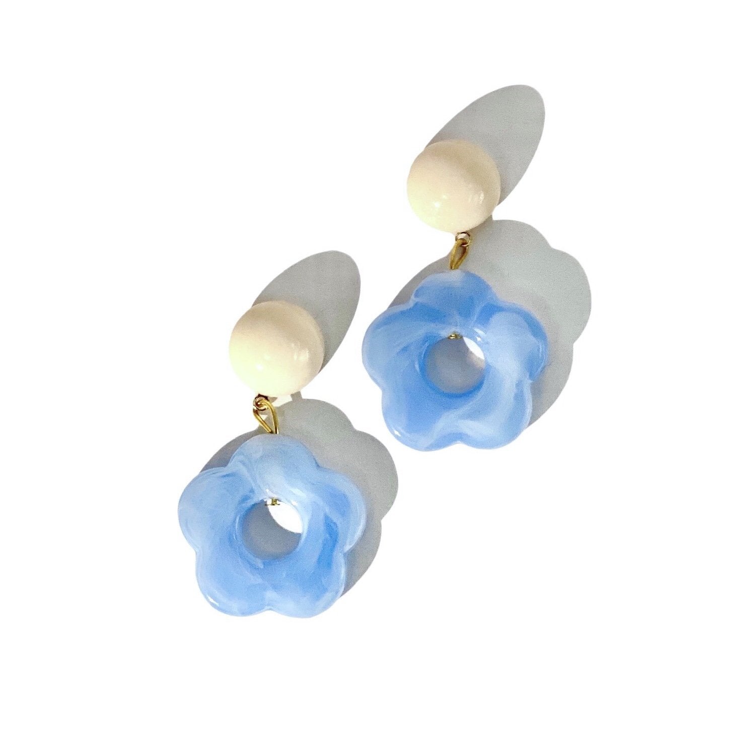 Jelly Flower Earrings In Blue Raspberry