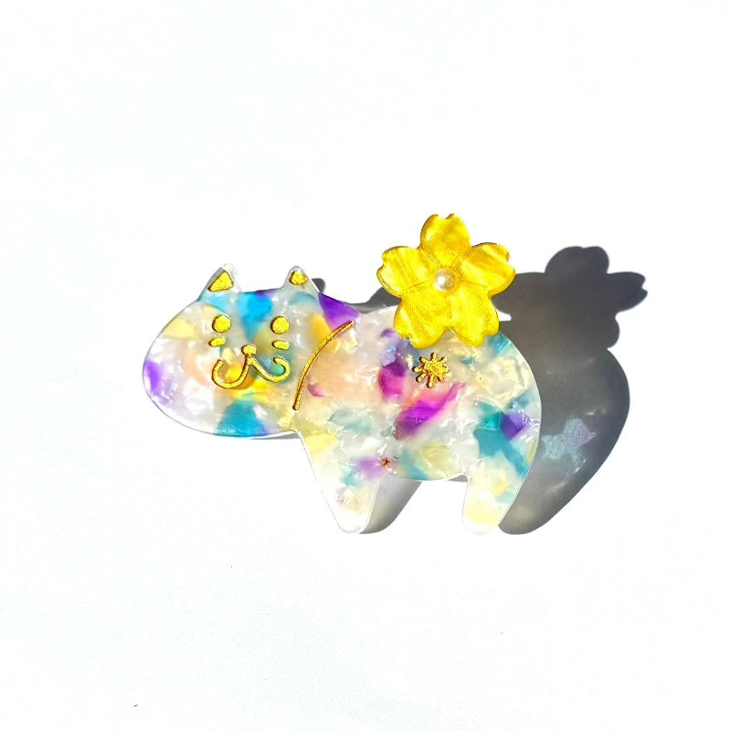 Spring Butt Blossoming Cat Hair Clip