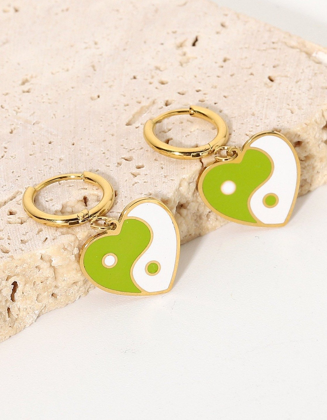 Yin Yang Heart Earrings