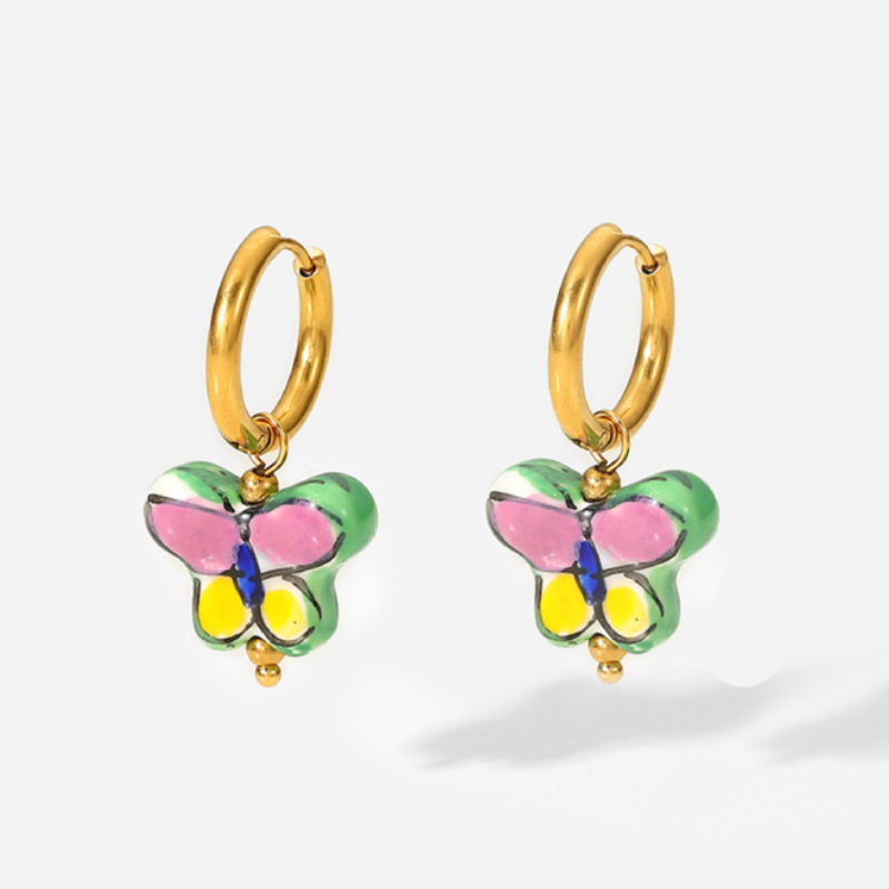 Yellow Butterfly Earrings