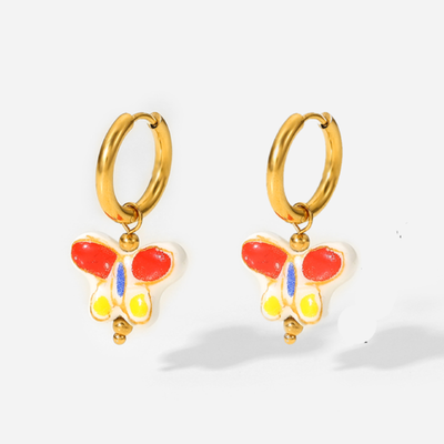 Blue butterfly earrings