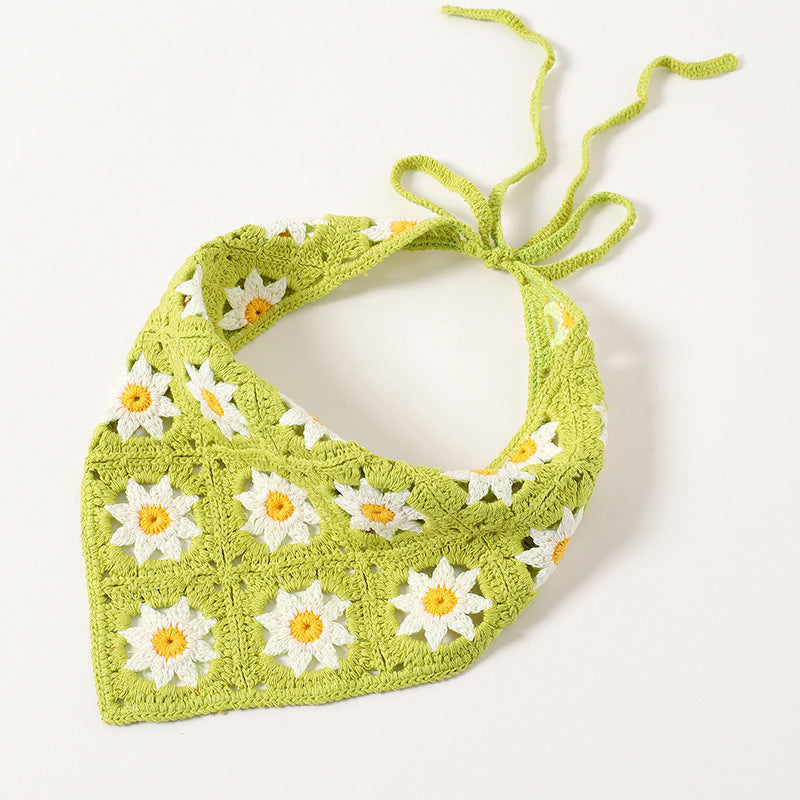 Daisy Head Scarf With Darkgreen