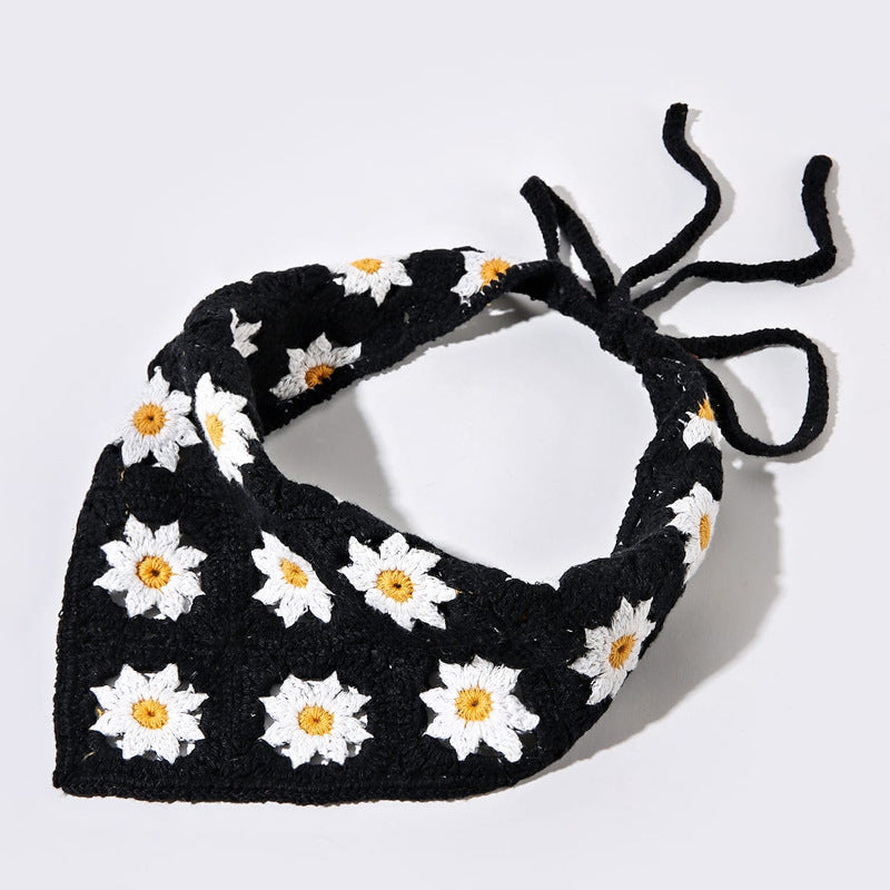 Daisy Head Scarf With Darkgreen