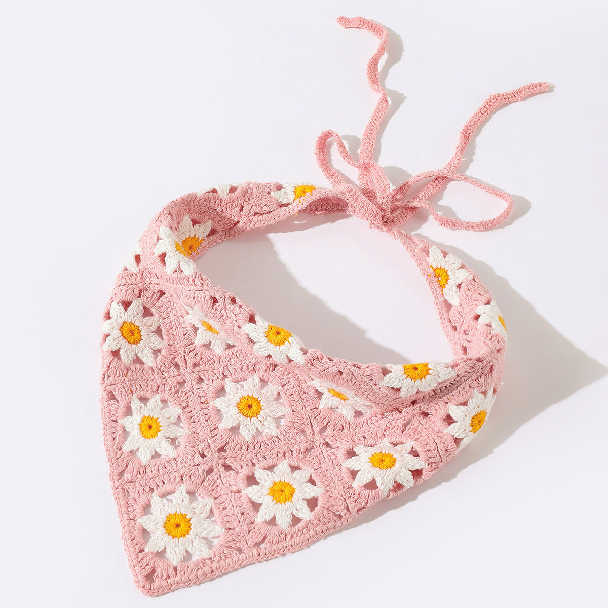 daisy head scarf with pink