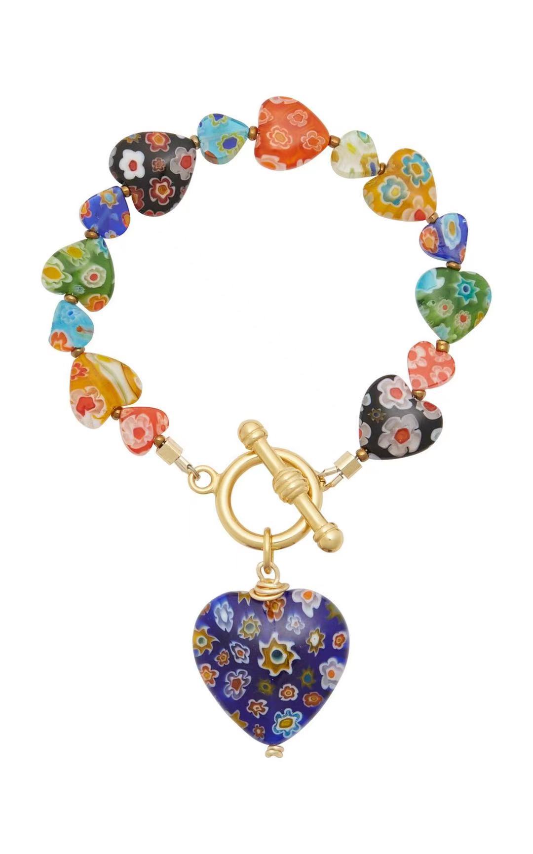 Luxury Colored glaze Love Bracelet With pendant