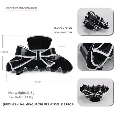 Dreamy black bow claw clip