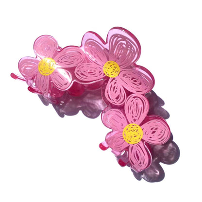 Daisy Flower Hair Claw Within Pink