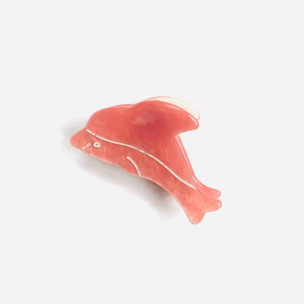 Dolphin Mini Hair Claw Within Peach