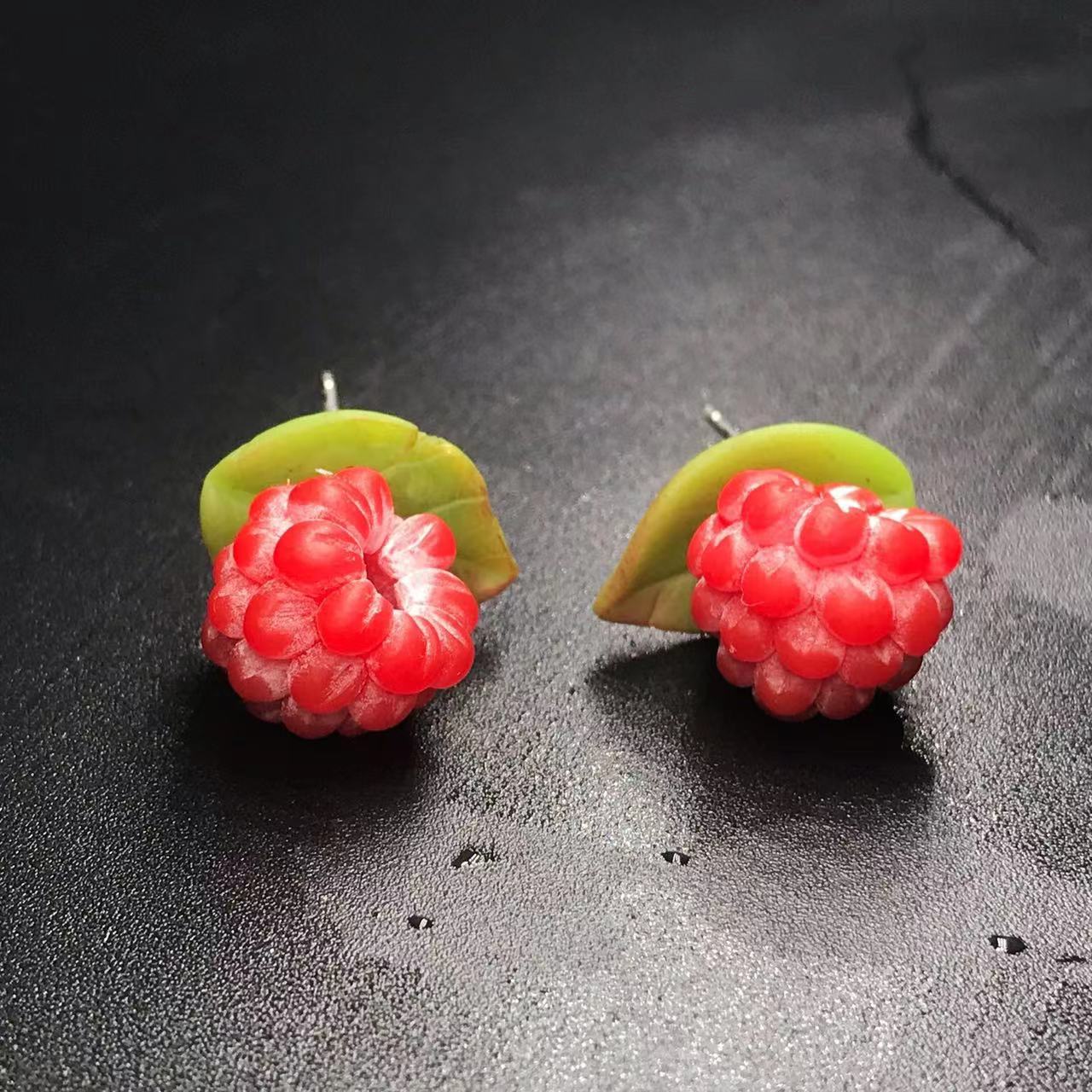 Raspberry earrings