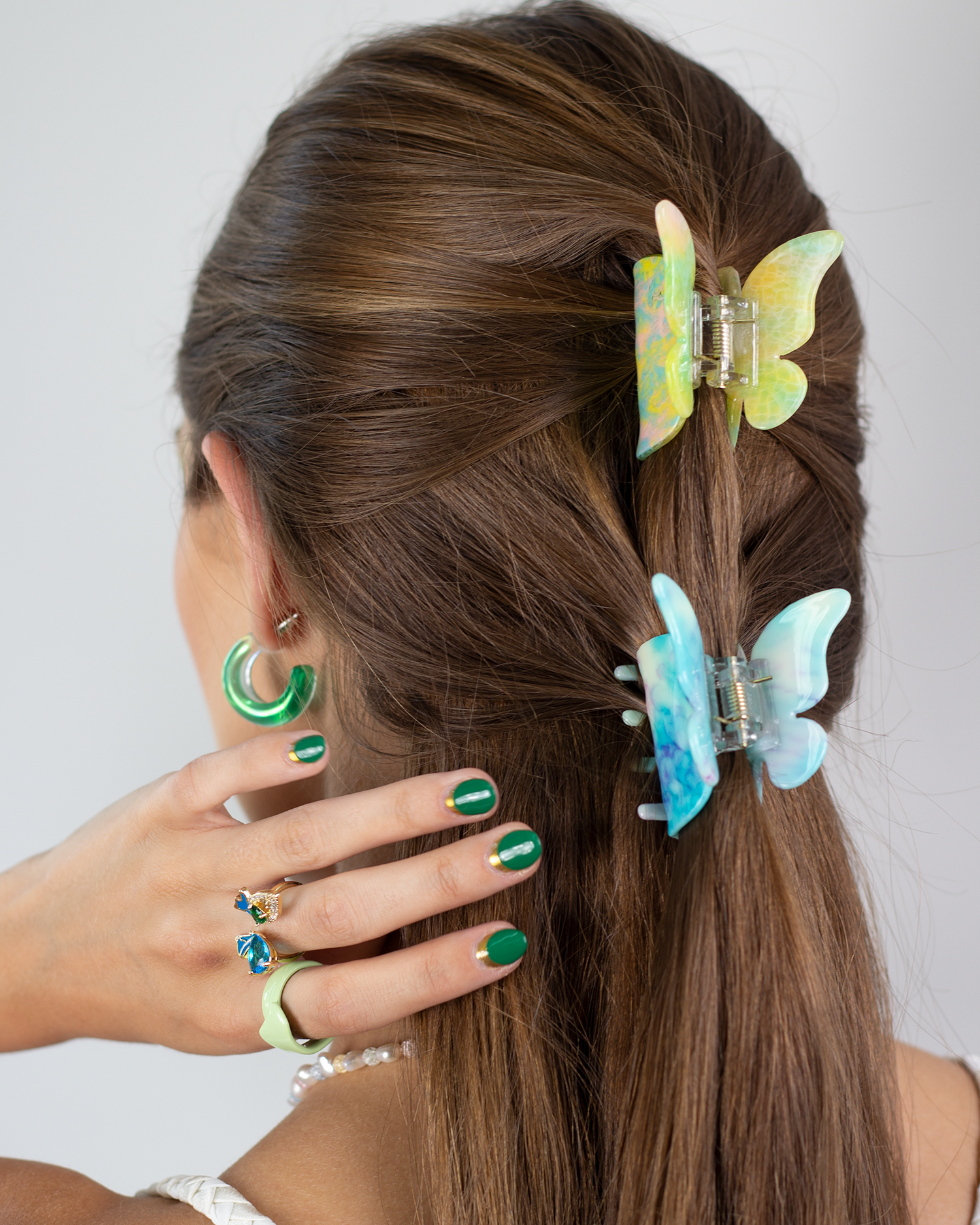 Blue Butterfly Claw Hair Clip