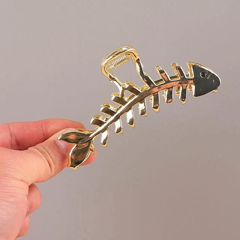 Golden Fishbone Hair Claw