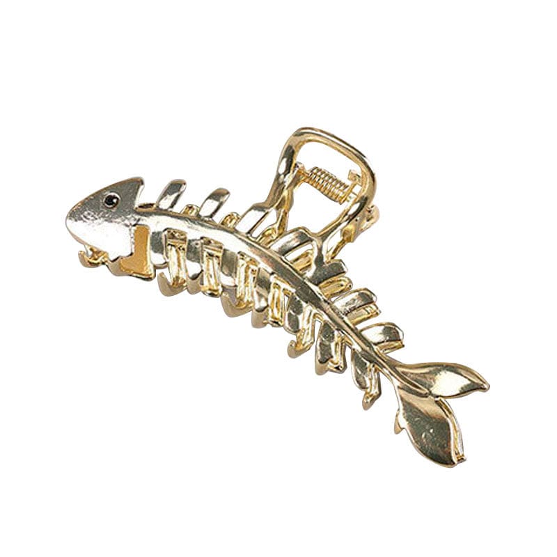 Golden Fishbone Hair Claw