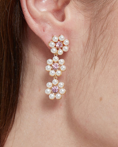 Pink Floral Earrings