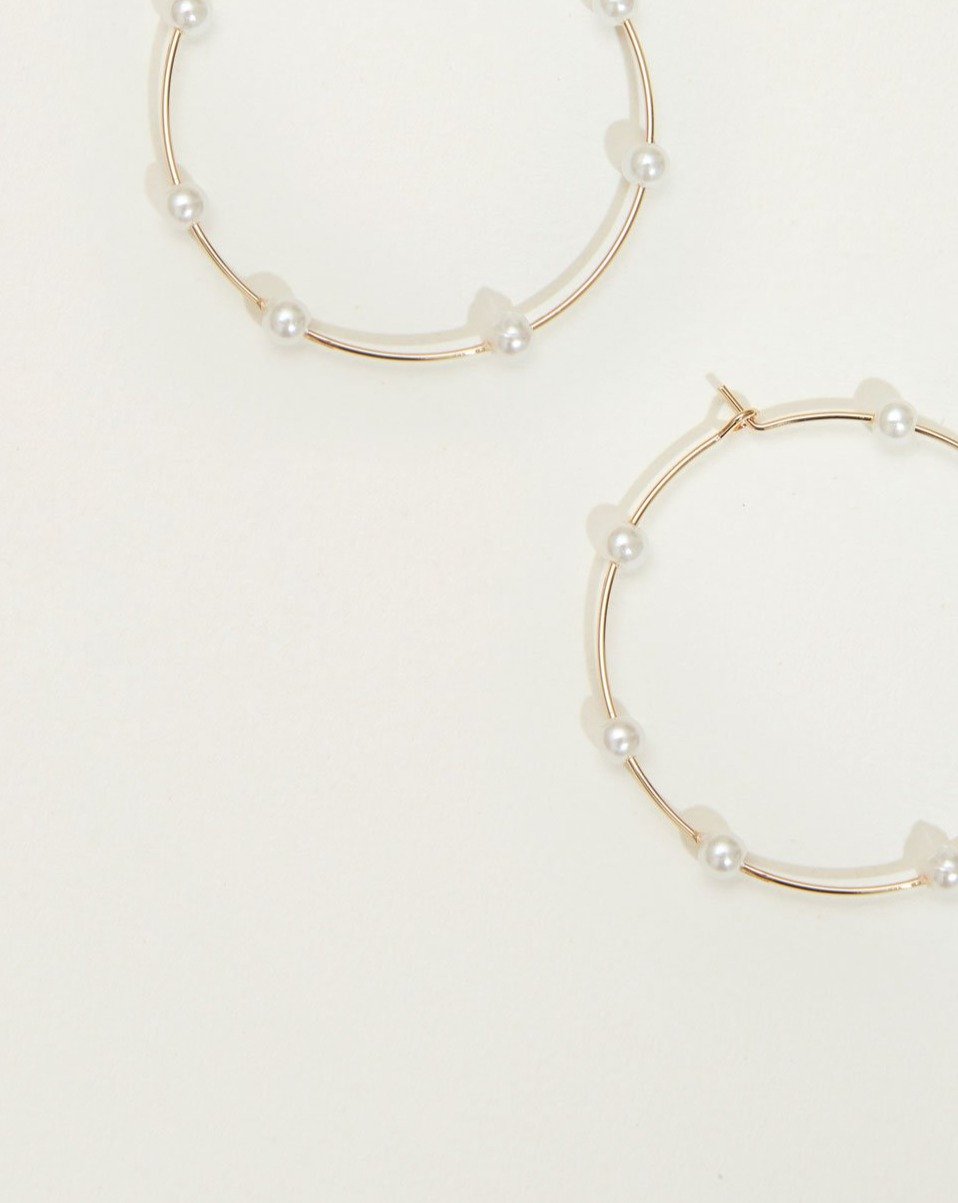 Yumi Pearl Hoop Earrings